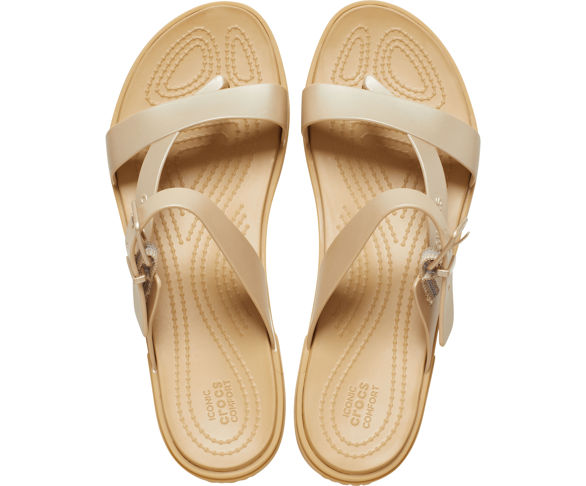 Women's Crocs Tulum Metallic Toe Post Sandal