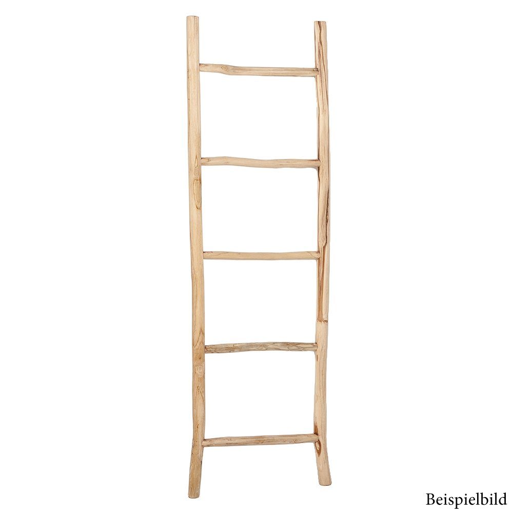 LebensWohnArt Dekoleiter Deko-Leiter KEPALA ca. H150cm Natural Teak Handtuchhalter Kleiderständer