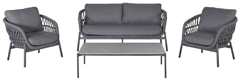 OUTDOORGartenlounge Set Rope 4 tlg.