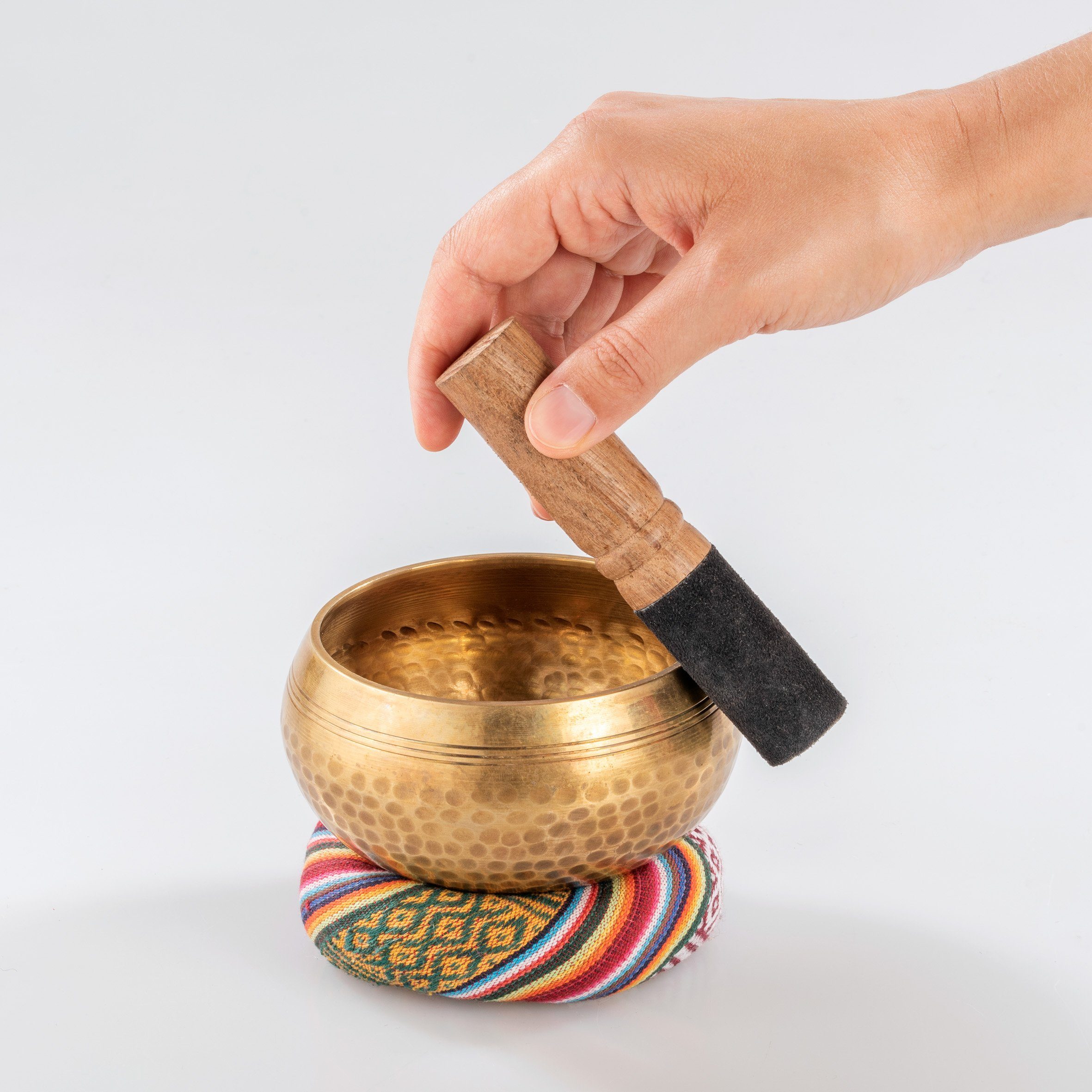 naturling Klangschalen Percussion,3er Set, 3-St., mit Klöppel und Kissen, 8 bis 11 cm Durchmesser