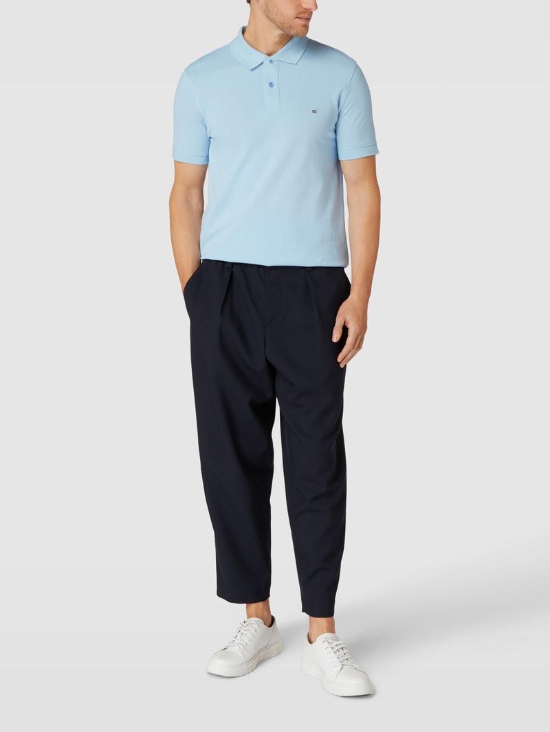 Poloshirt mit Label-Stitching in bleu