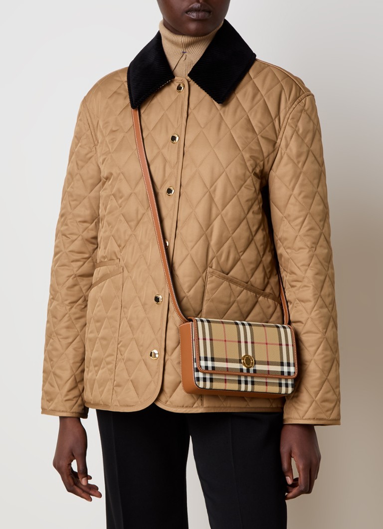 Burberry Hampshire teļādas sajūga soma ar noņemamu plecu siksnu