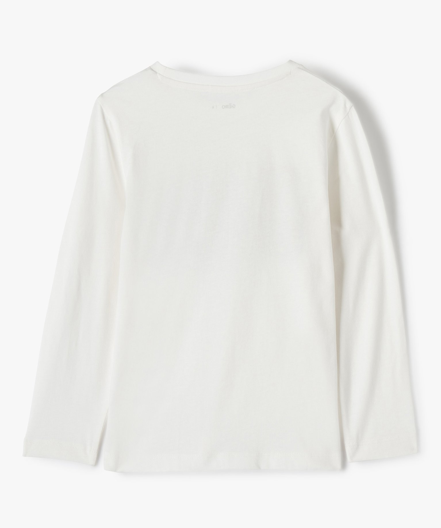 Tee-shirt Garçon à manches longues et imprimé velours ecru | GEMO