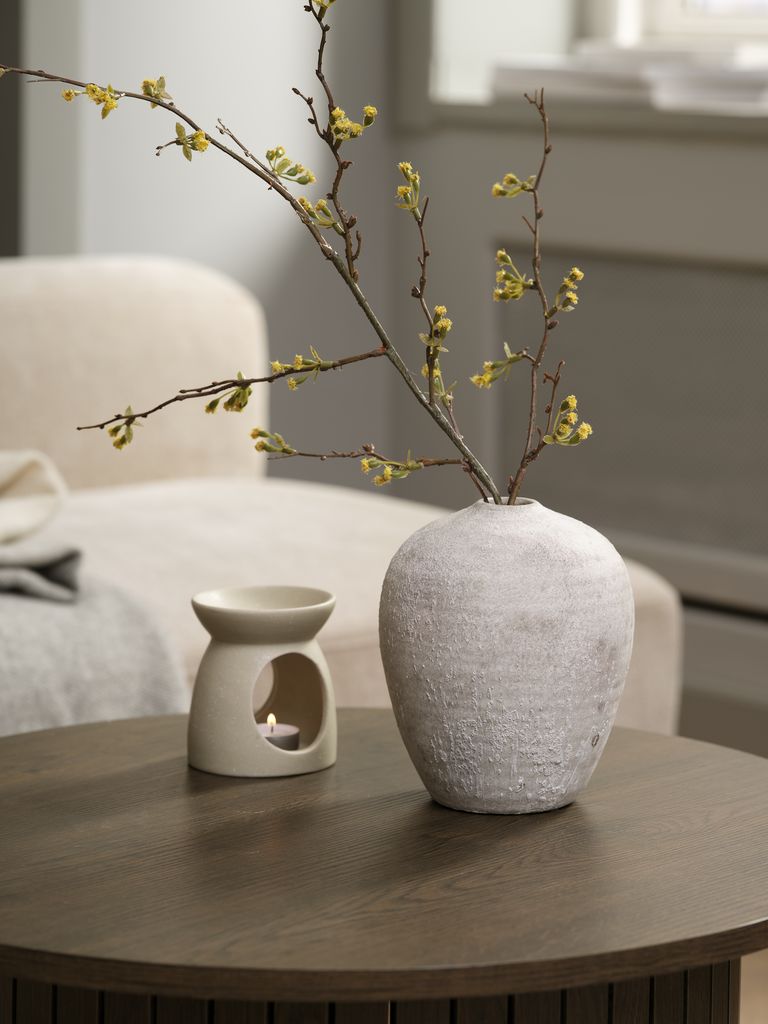 Vase IVAR IVAR Ø17xH21cm blanc/gris