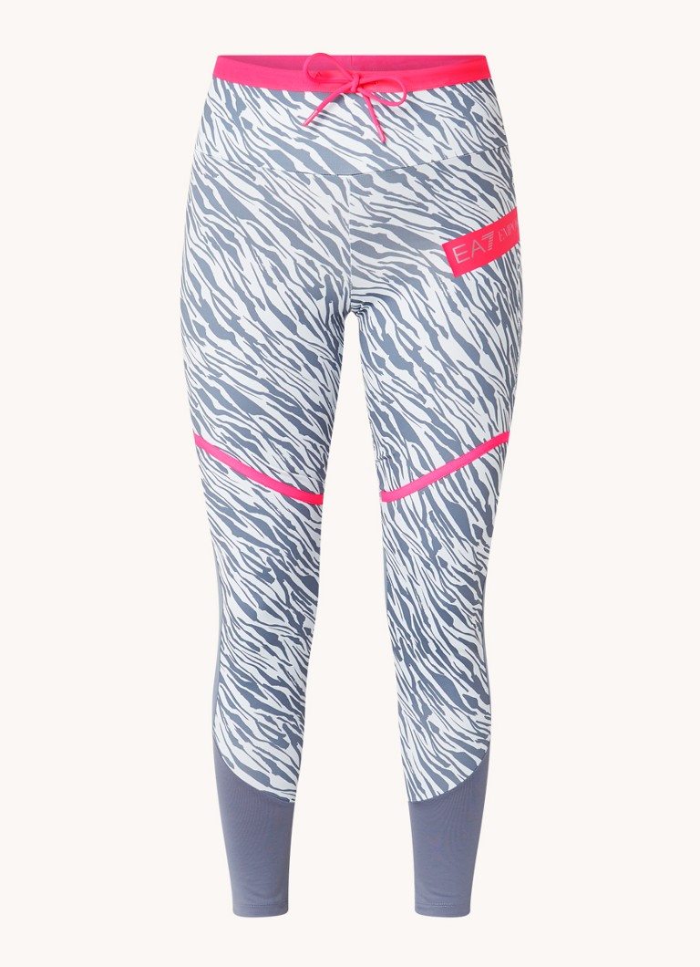 Calça legging cropped de cintura alta Emporio Armani com estampa de zebra