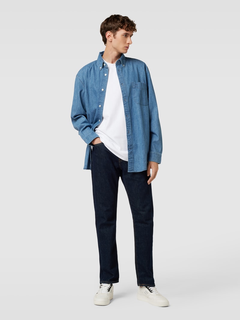 Jeanshemd mit Button-Down-Kragen in blau