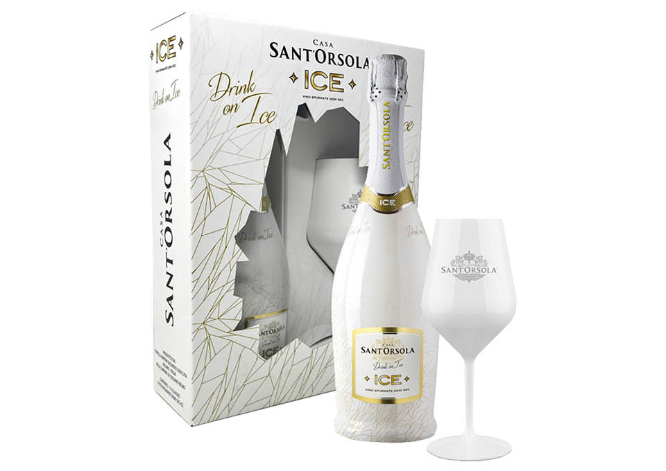 Spumante Demi-sec Ice Sant'Orsola 0,75 ℓ, Emballage avec verre