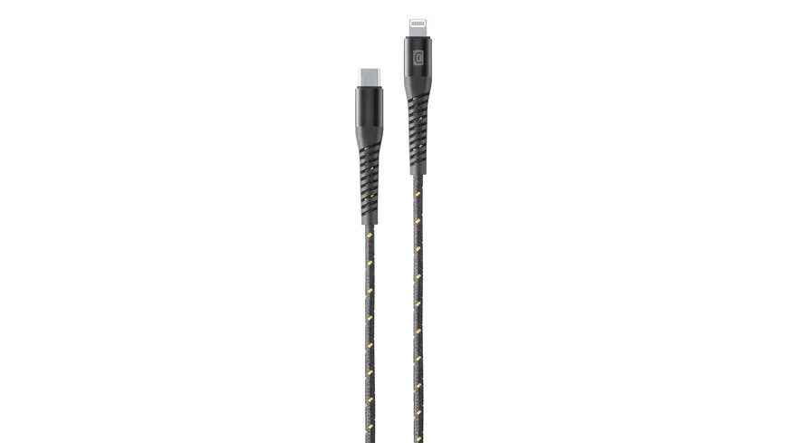 Cellularline Tetraforce Data Cable Strong 1.2m USB Typ-C/ Apple Lightning Black