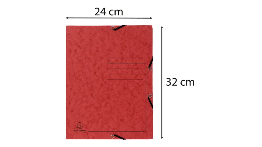 Sammelmappe mit Gummizug + 3 Klappen A4 rot rot