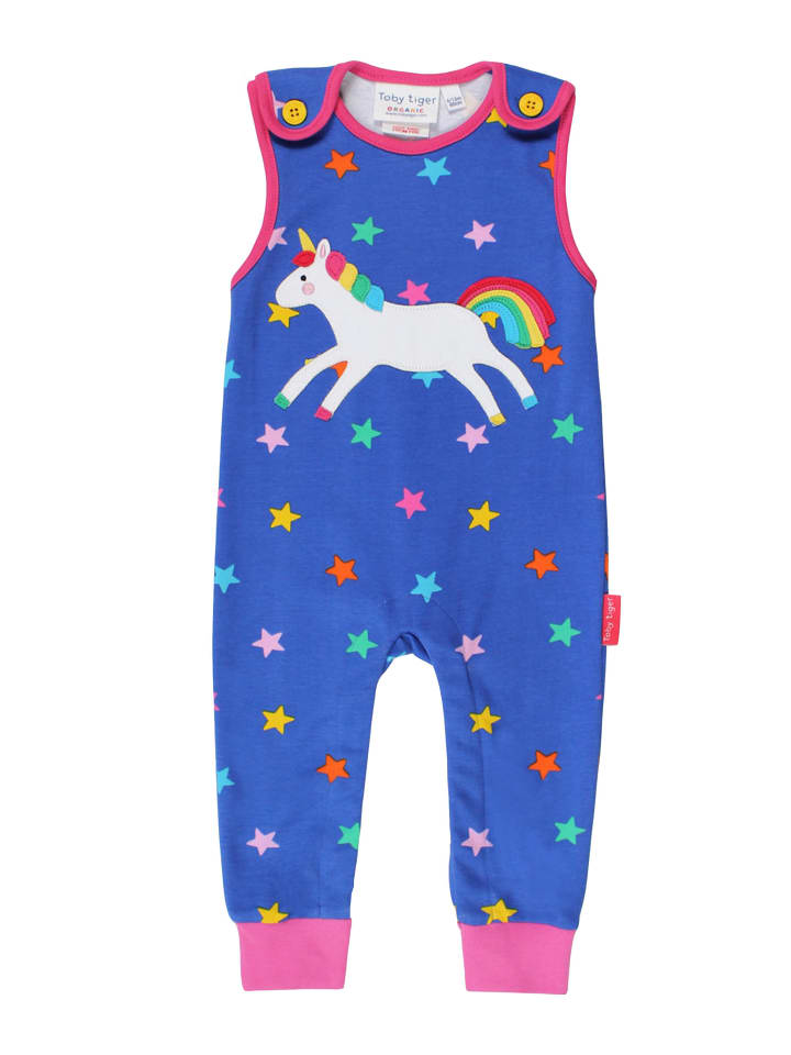 Toby Tiger Strampler mit Einhorn Applikation in blau günstig kaufen
