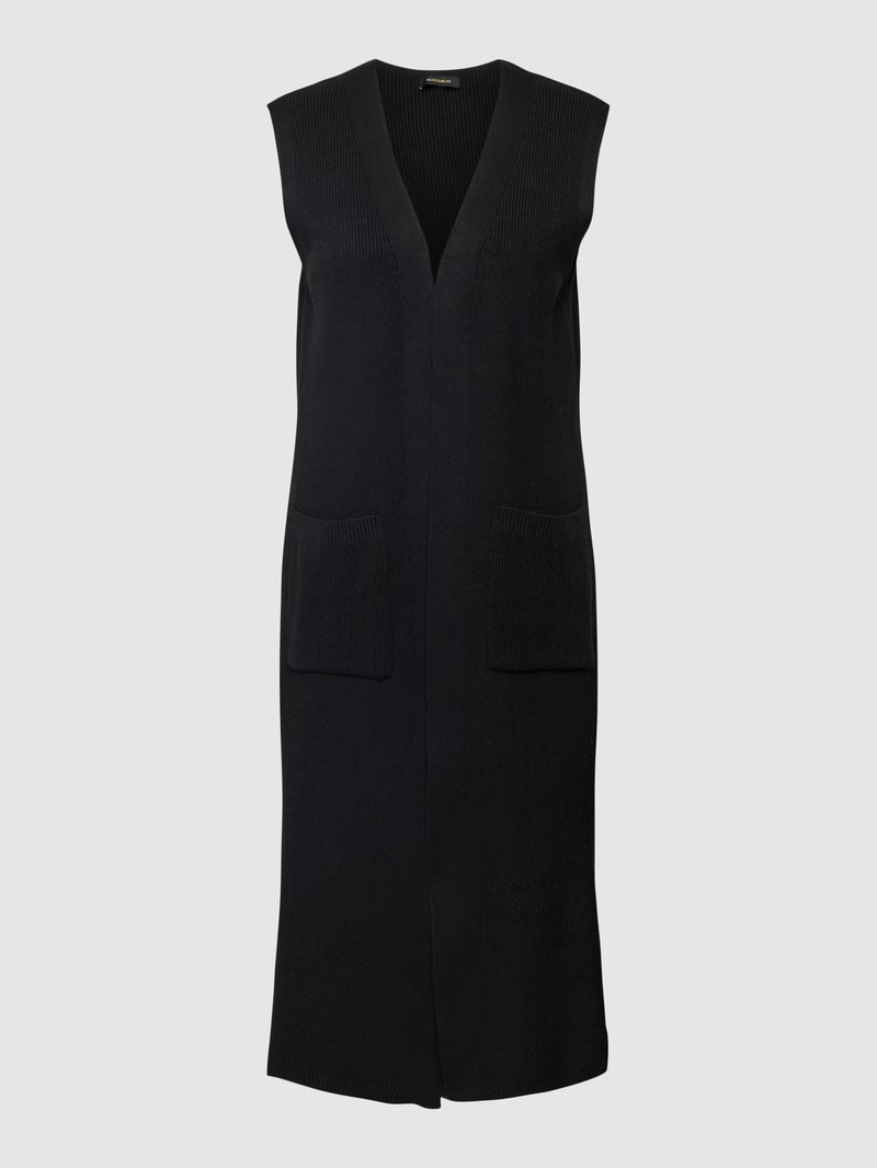 Longcardigan mit Seitenschlitzen in schwarz