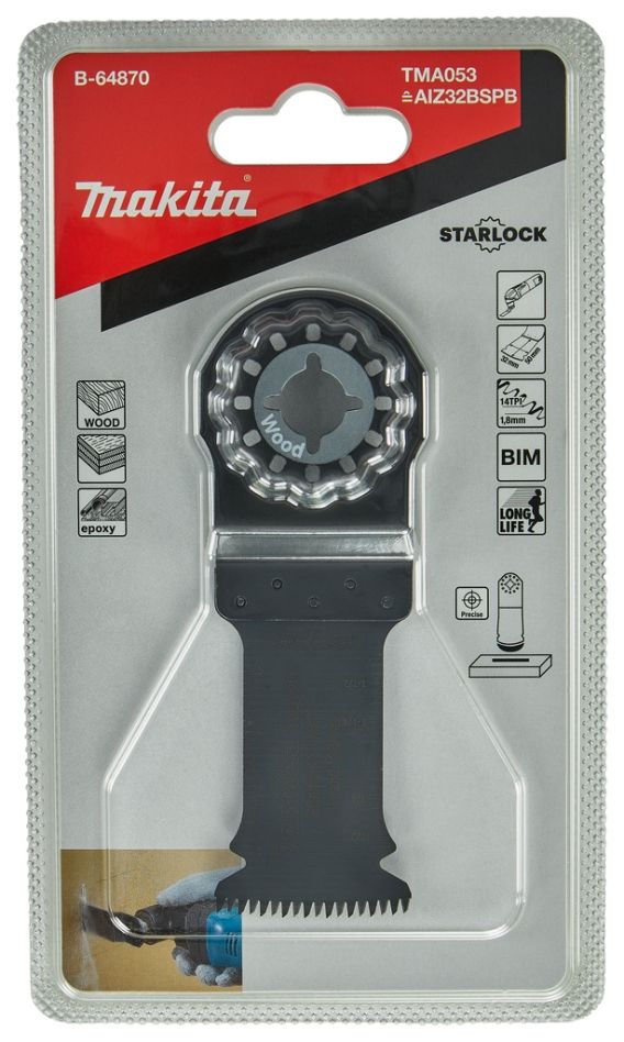 Makita Zubehör B-64870 E-Cut Sägeblatt Bim Holz 32mm TMA053