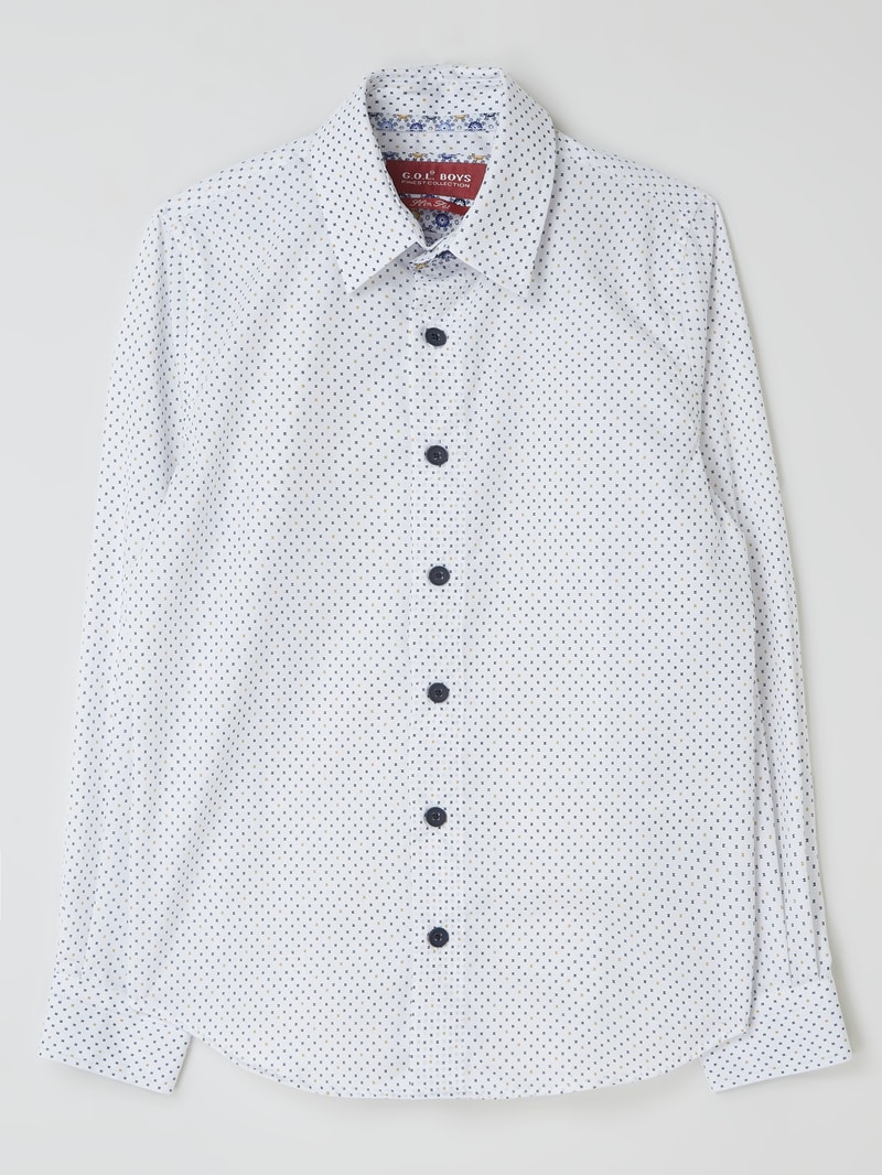 Slim Fit Hemd mit Baumwoll-Anteil in weiß