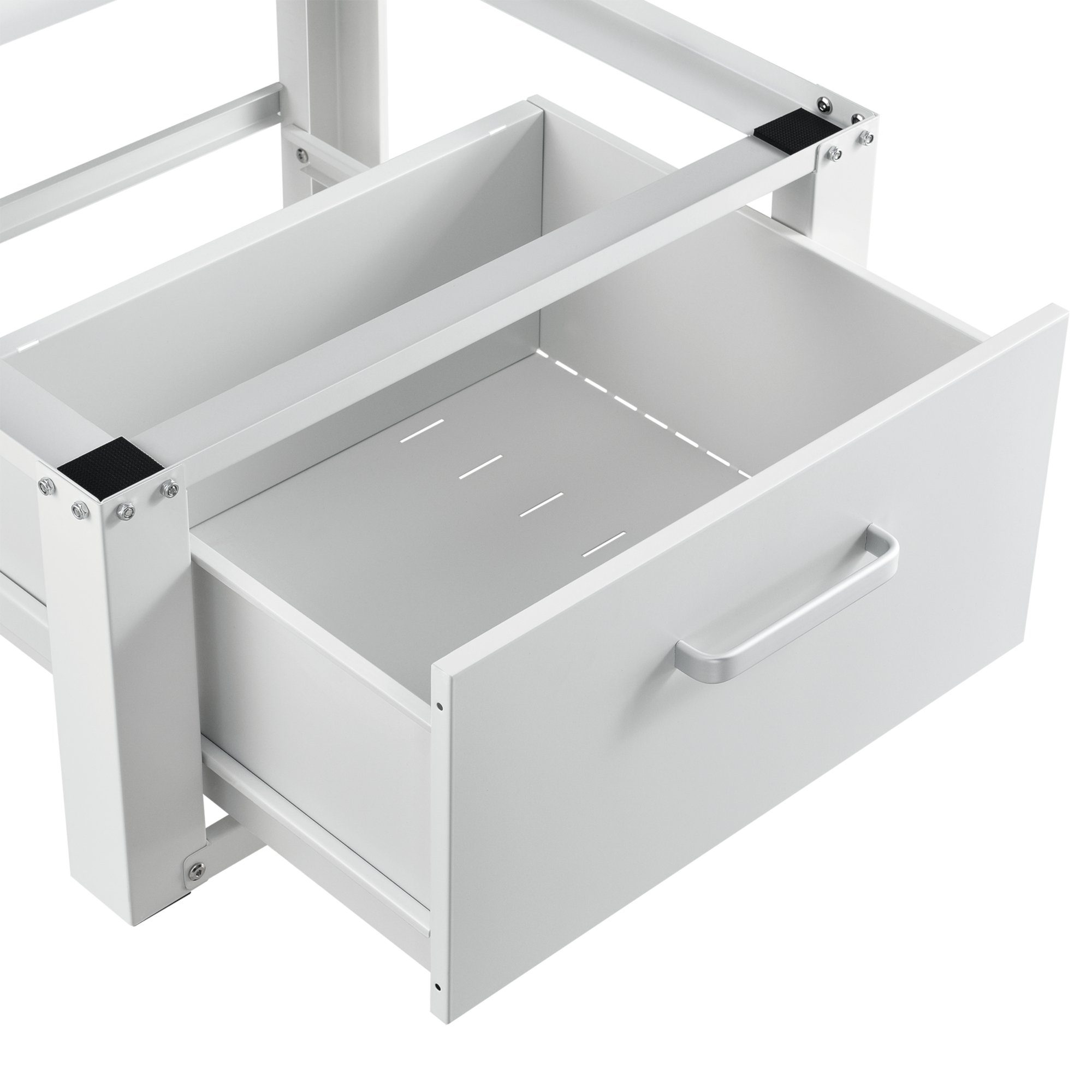 en.casa Unterschrank Comfortixx Waschmaschinen-Sockel mit Schublade Stahl Max. 150 kg