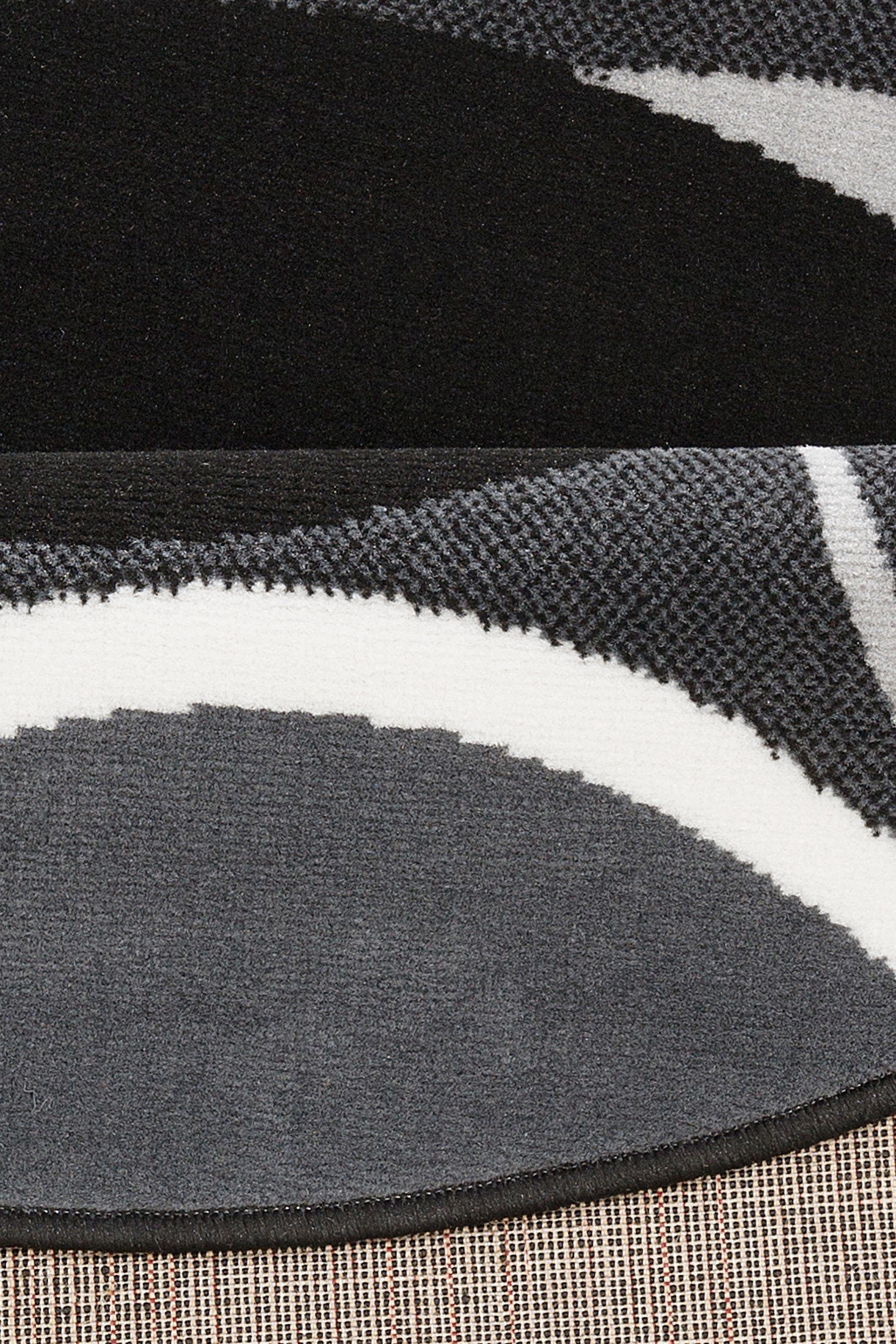 Teppich Noah, my home, rund, Höhe: 7 mm, mit Bordüre, Kurzflor, verspieltes Design, pflegeleicht, elegant
