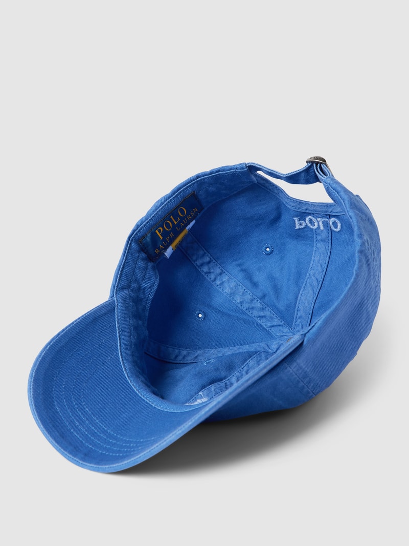 Basecap mit Logo-Stickerei und verstellbarem Riegel in blau