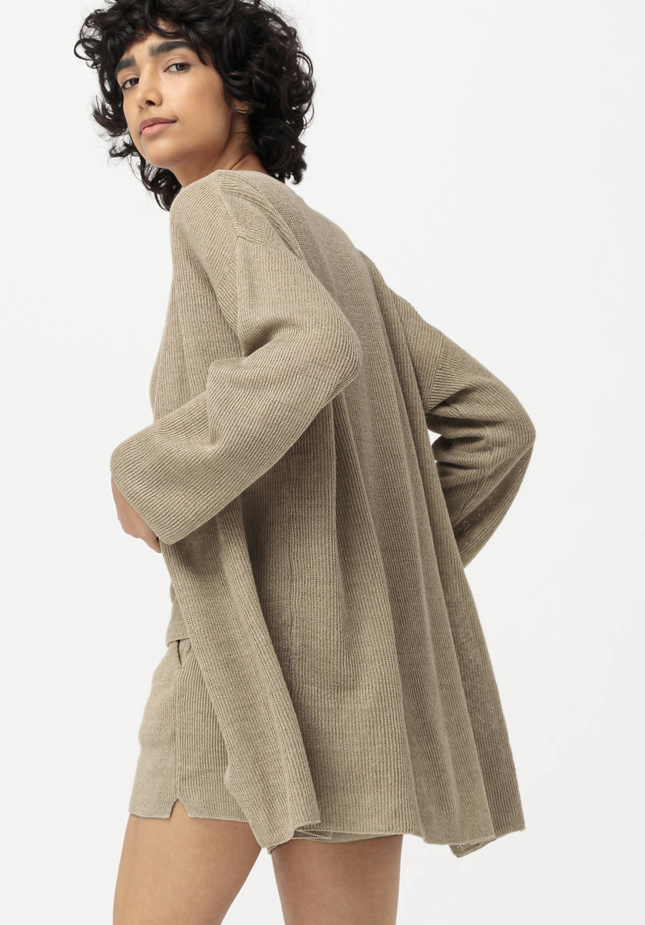 Strickjacke aus reinem Bio-Leinen