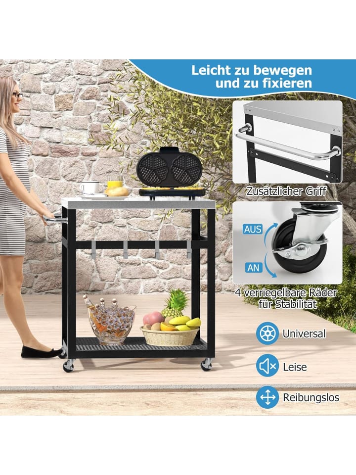 COSTWAY Grillwagen Outdoor in Schwarz günstig kaufen onesize