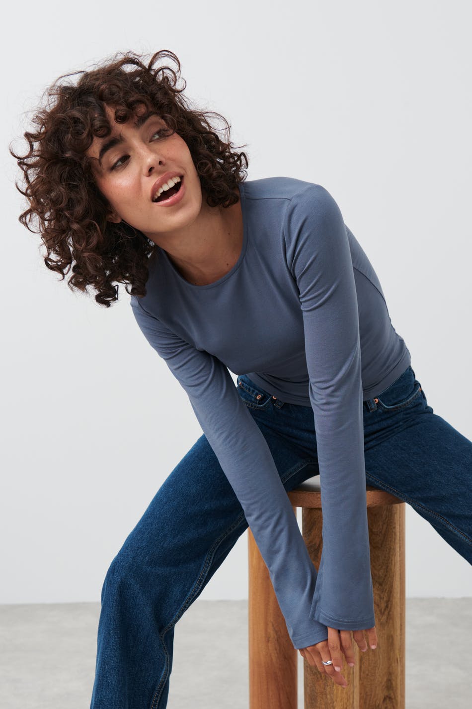 Soft touch crew neck top