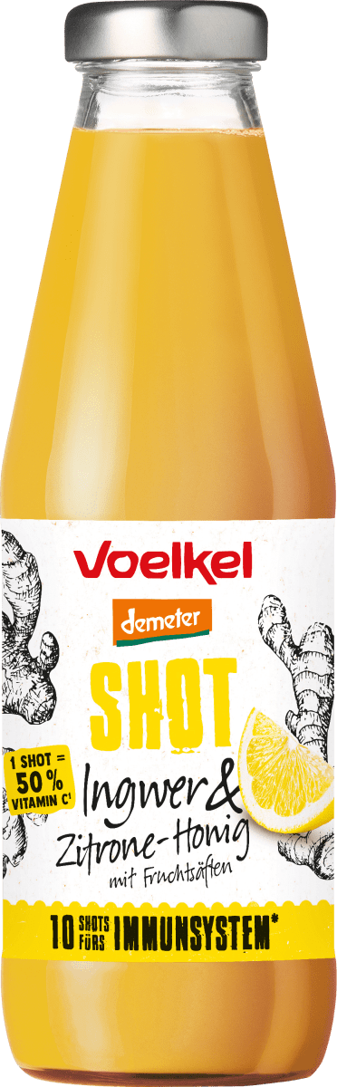 Ingwer & Zitrone-Honig Shot mit Fruchtsäften, 0,5 l