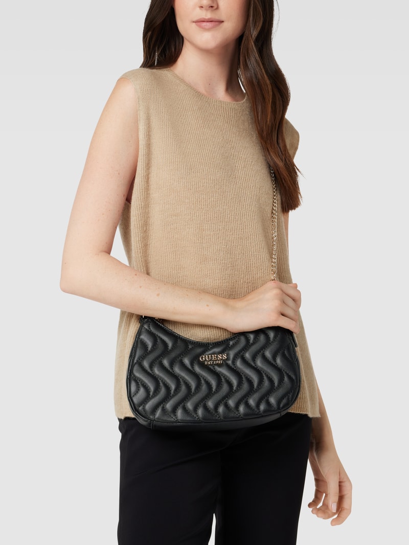 Handtasche mit Steppnähten Modell 'ECO' in schwarz