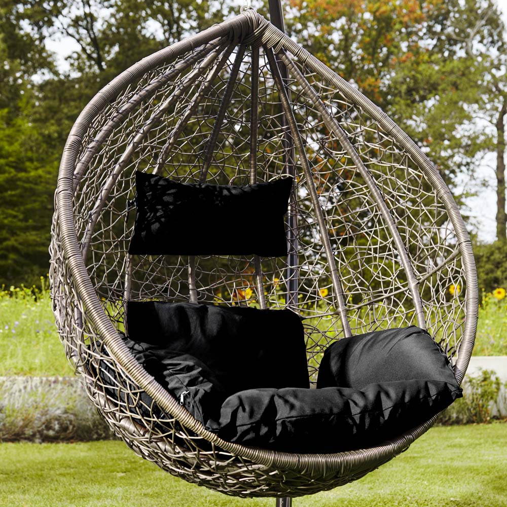 Home Deluxe Polyrattan Hängesessel CIELO - Schwarz
