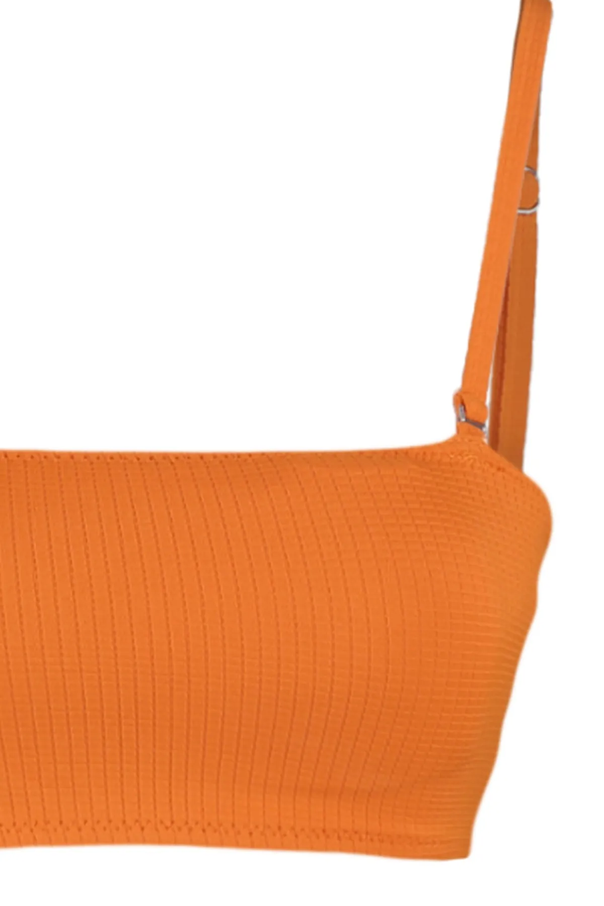 Trendyol Collection  Orangefarbenes, trägerloses, strukturiertes Bikinioberteil TBESS22BU0125