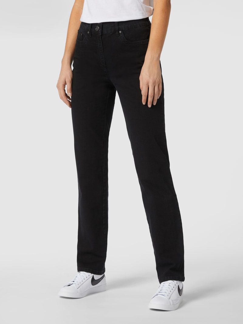 Comfort Fit Jeans mit Stretch-Anteil Modell 'Greta' in schwarz