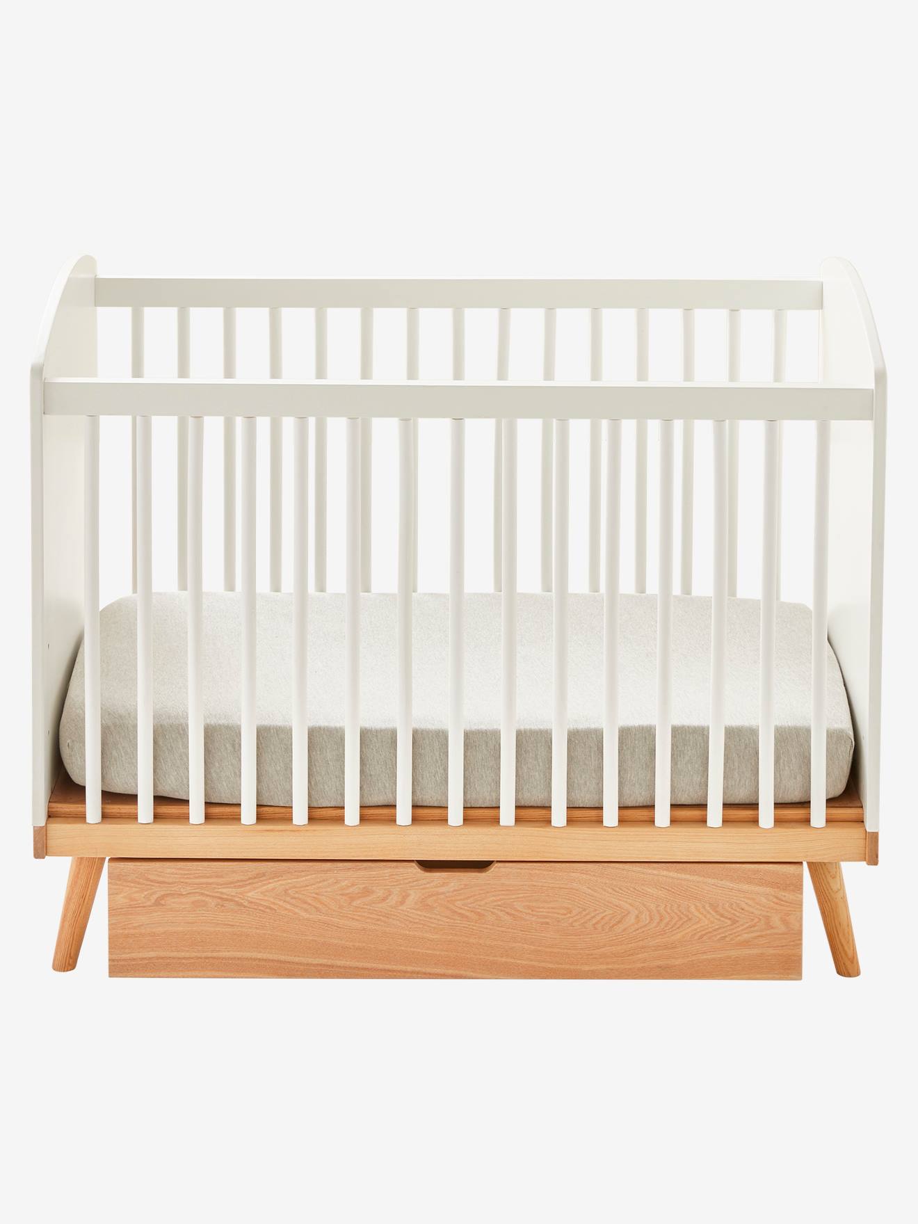 Vertbaudet Bettschublade für Babybett KONFETTI - weiß/natur