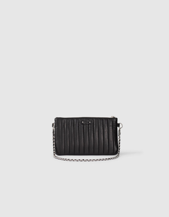 La pochette 111 en cuir d'agneau noir chrome free femme