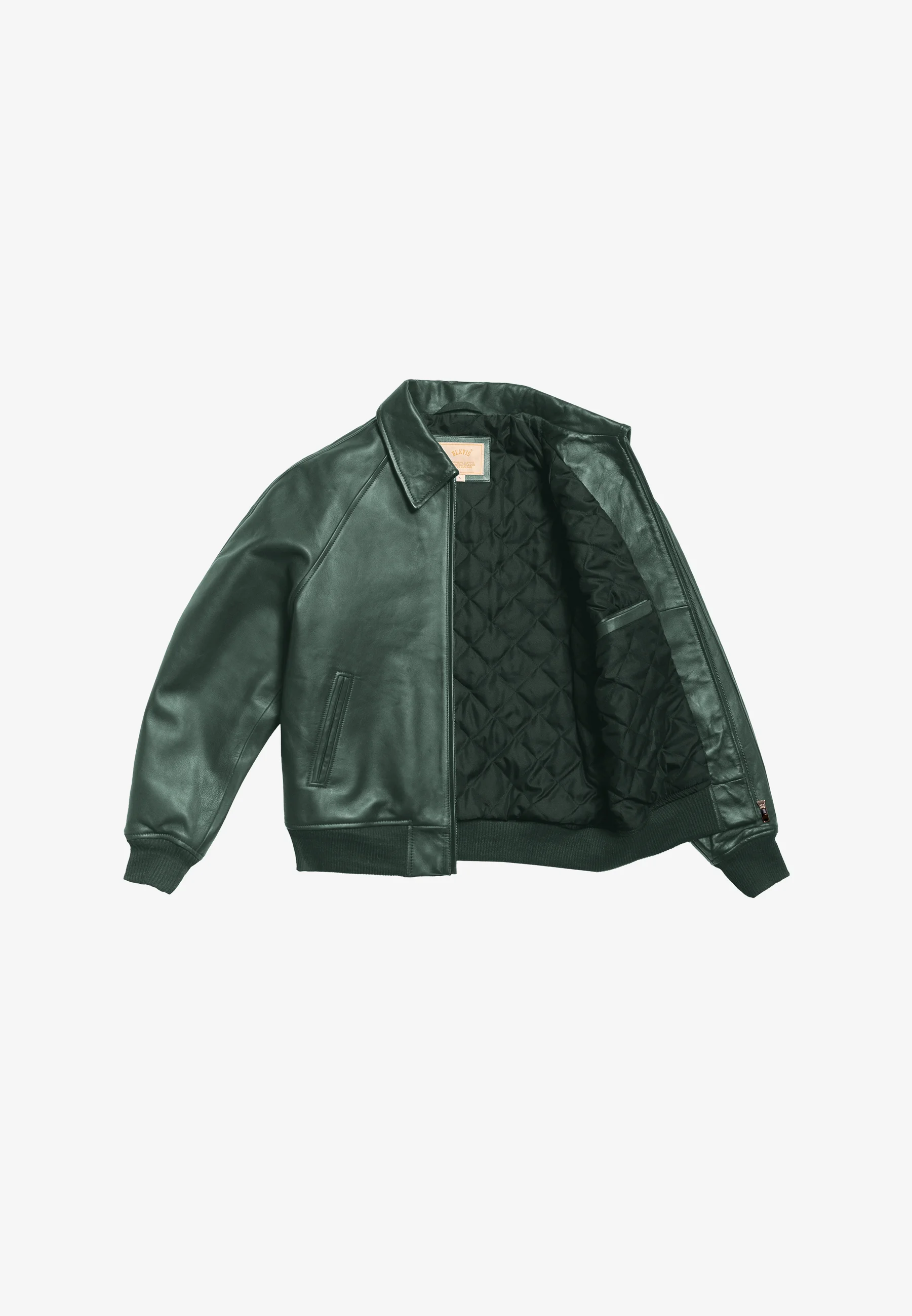 Chaqueta bomber con logo BLKVIS y estampado universitario