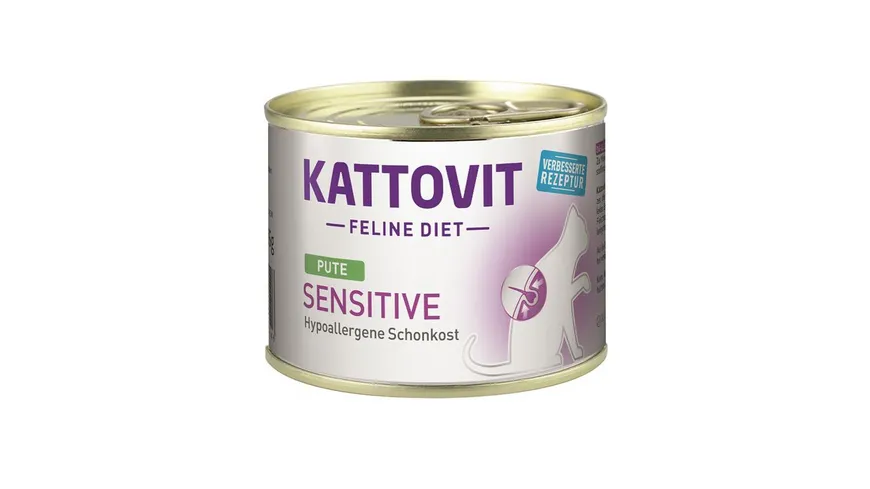 Kattovit Katzennassfutter Feline Diet Sensitive mit Pute 185 g
