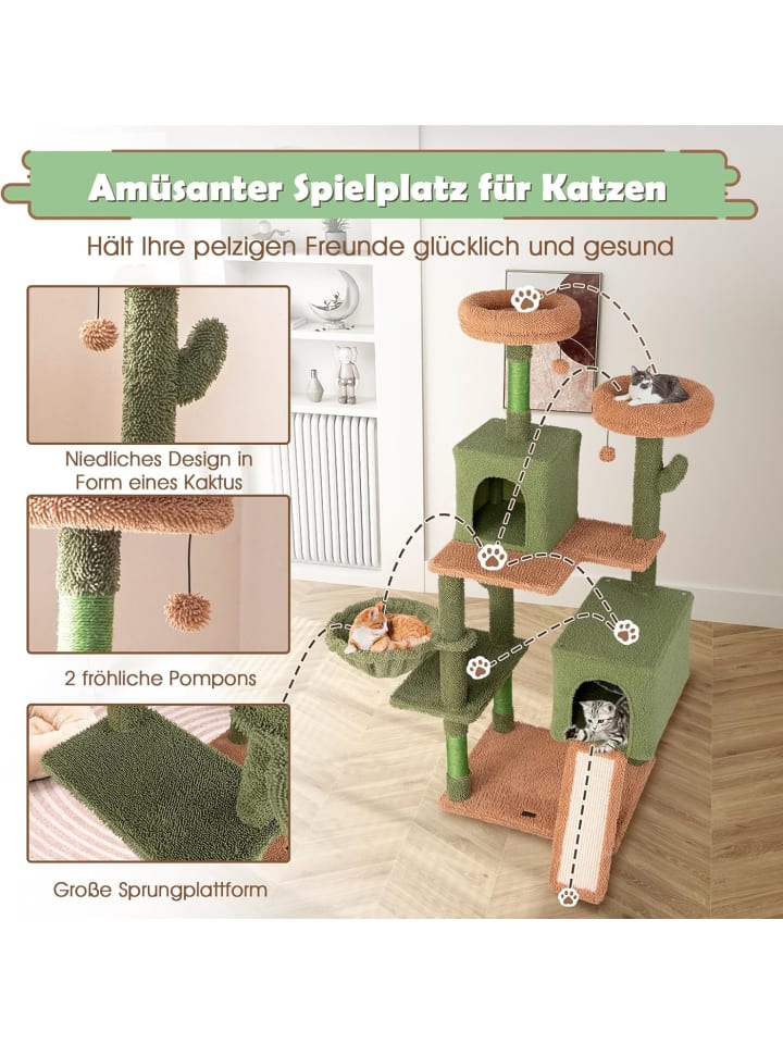 COSTWAY Kratzbaum Kaktus 160cm in Grün günstig kaufen onesize