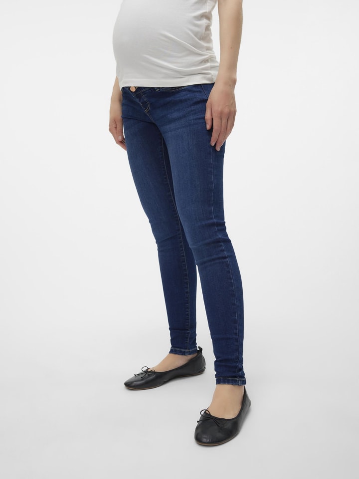 Vero Moda Umstandsjeans mit Skinny Fit in Dark Blue Denim günstig kaufen
