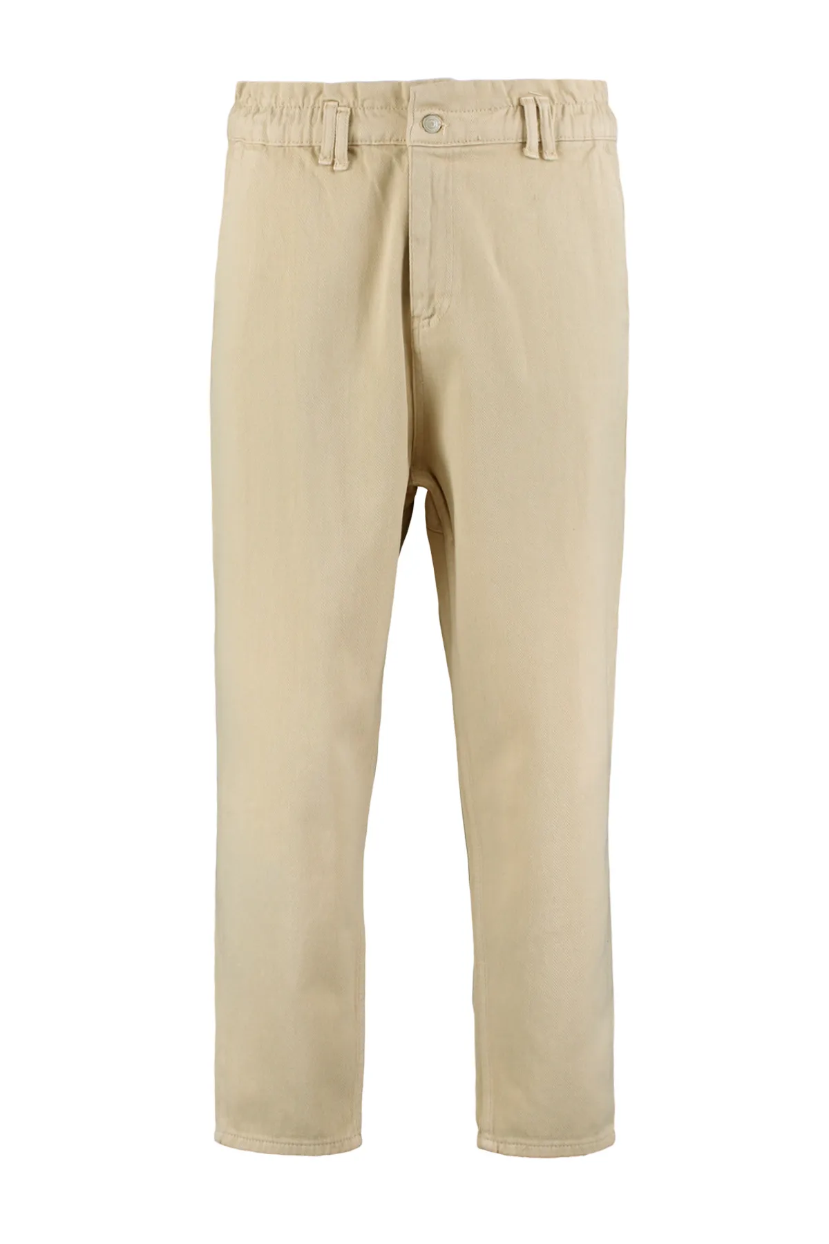 Trendyol Curve  Beige Mom-Jeans mit hoher Taille und elastischem Bund TBBAW23CJ00037