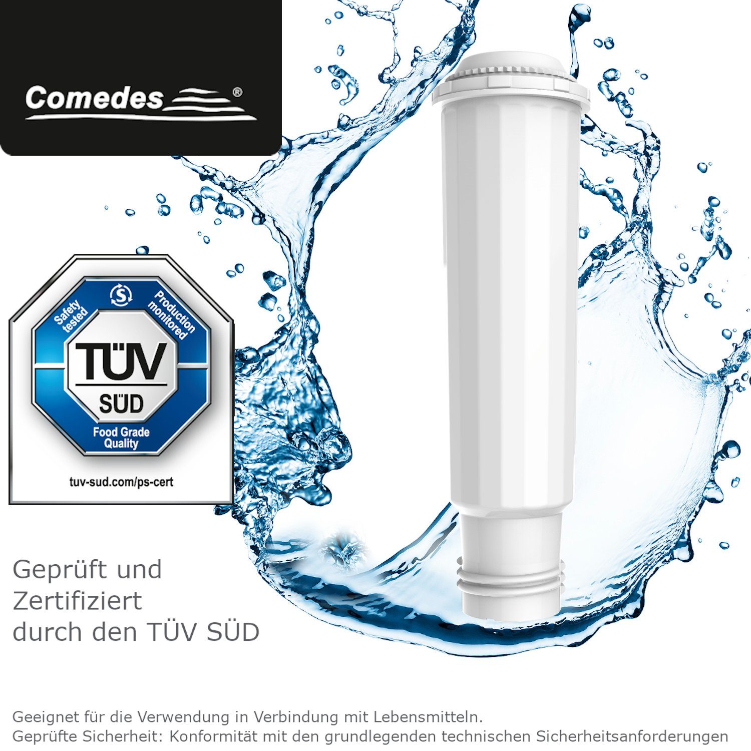 Comedes Wasserfilter 12er Set kompatibel mit Krups, Melitta und Nivona Kaffeeautomaten, Zubehör für einsetzbar statt Krups Claris F-088, Nivona NIRF 700, Jura 7525, Melitta Pro Aqua, einsetzbar statt Krups Claris, Jura 7525, Melitta