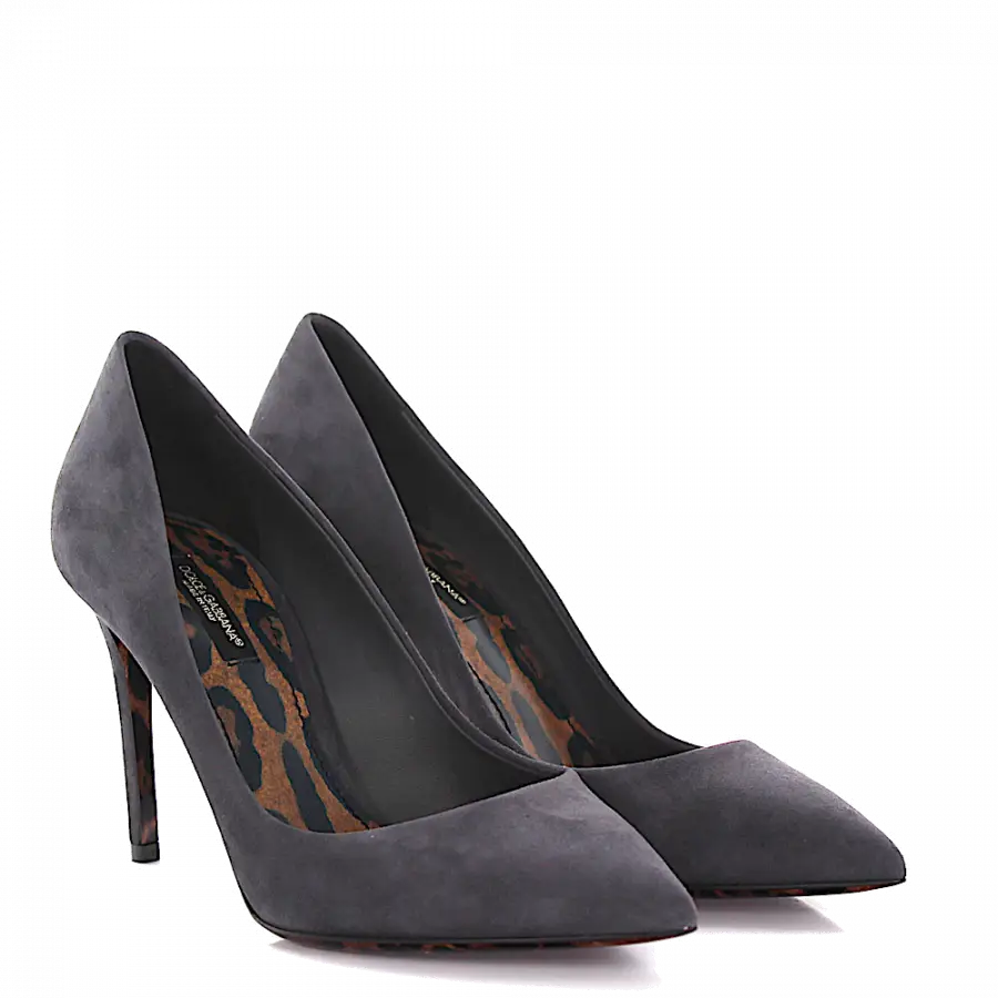 Dolce & Gabbana - Pumps Kate R Veloursleder grau - grau