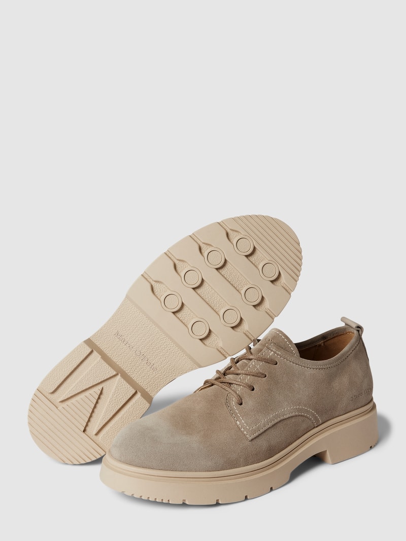 Derby-Schuhe mit Label-Detail Modell 'Lars' in taupe