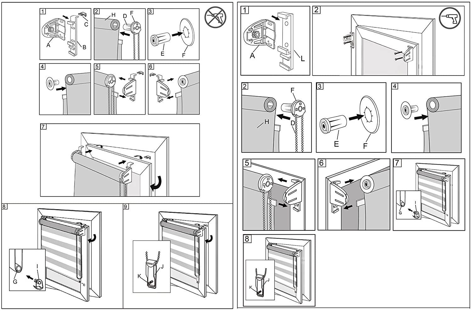 Doppelrollo, Woltu, Lichtschutz, Lichtschutz, Rollos für Fenster und Türen, verdunkelnd