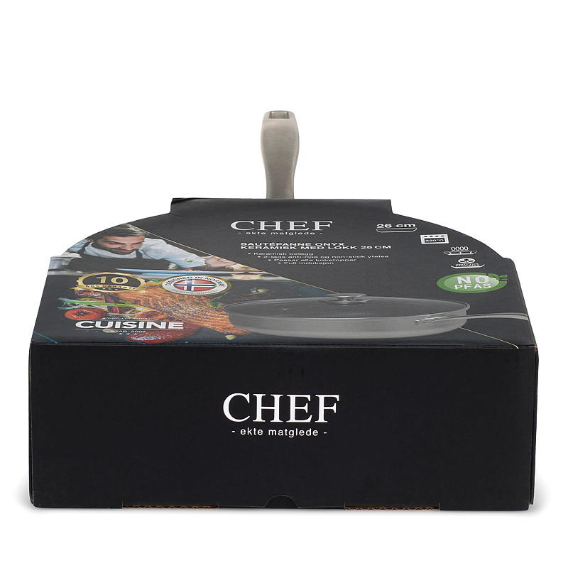 Cuisine Chef Sautepanne ø 26 cm m/lokk Onyx keramisk Cuisine