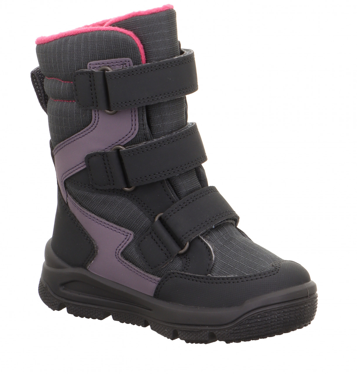 MARS - Grau/Pink Stiefel mit Klettverschluss