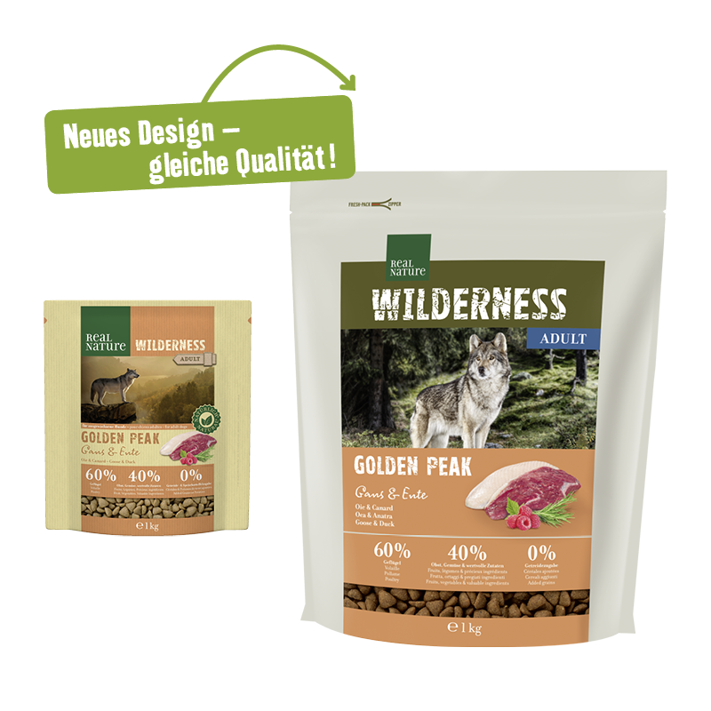 REAL NATURE Hundetrockenfutter REAL NATURE WILDERNESS Golden Peak Gans & Ente 1 kg