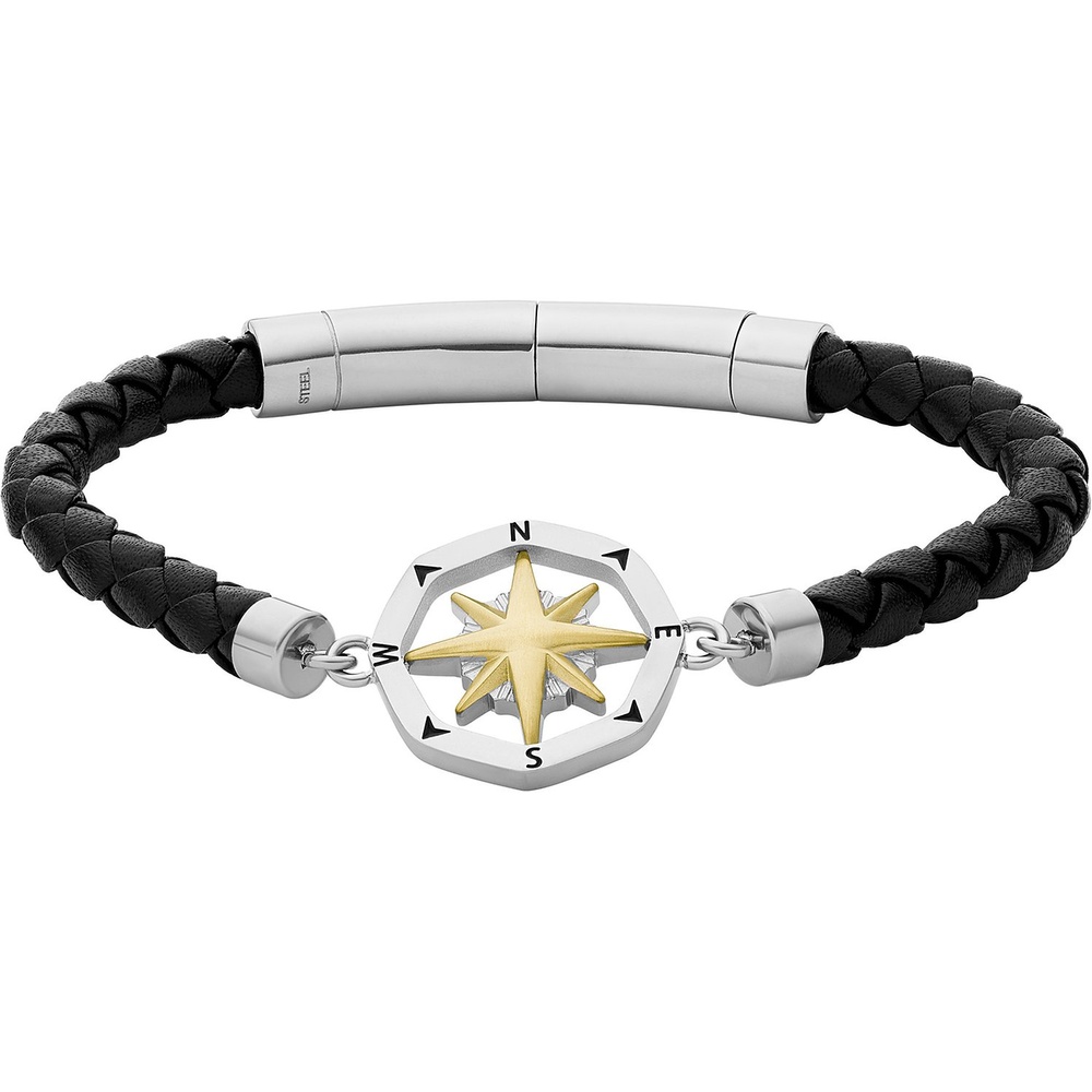 Fossil Bracelet Cuir, Acier inoxydable Bracelet