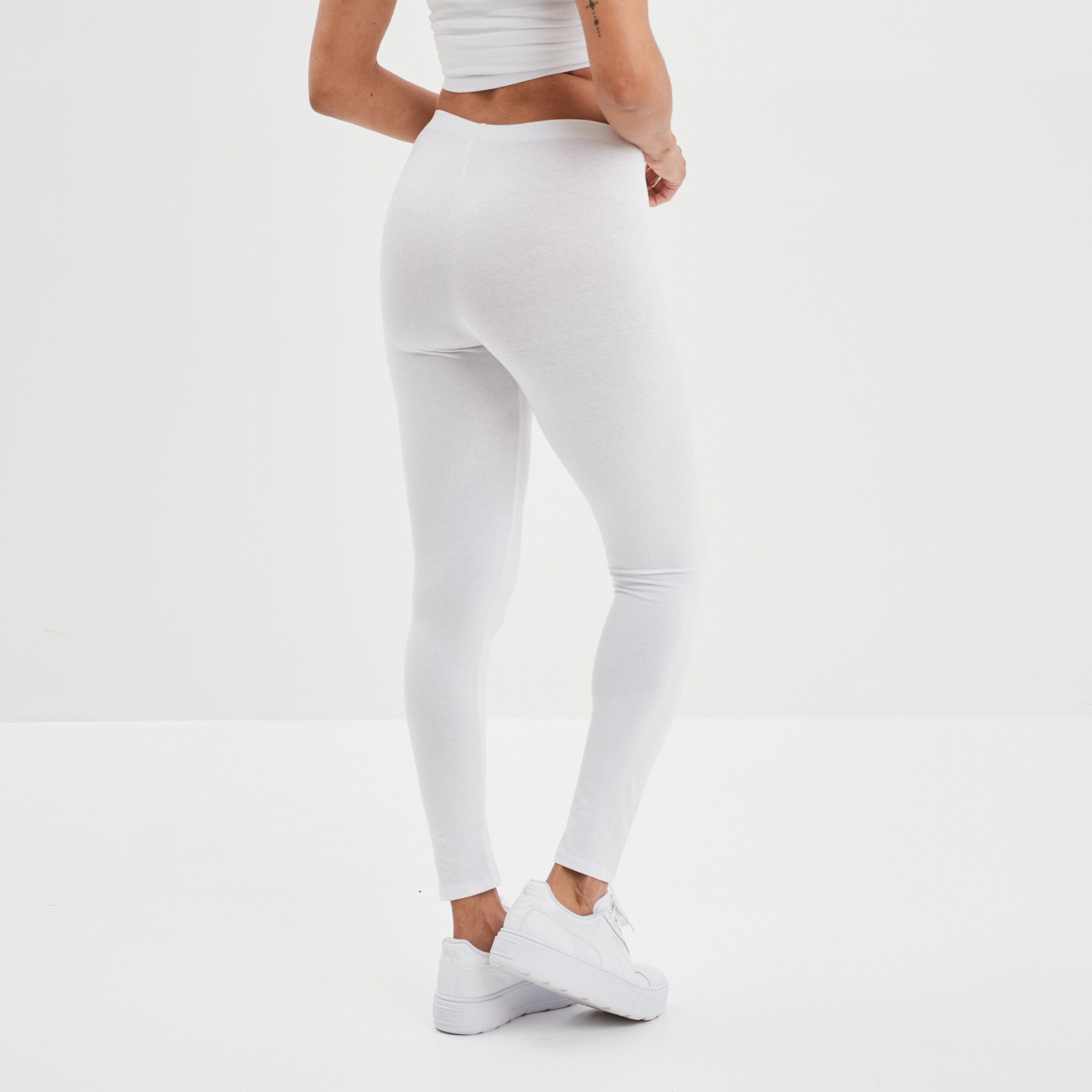 Legging long taille haute blanc femme | La Halle