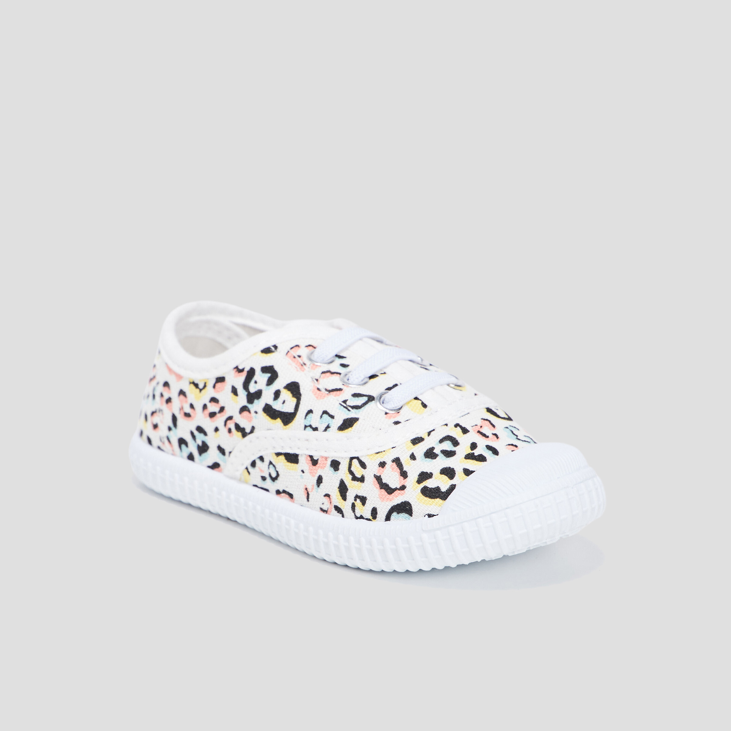 Tennis en toile à lacets multicolore fille | La Halle