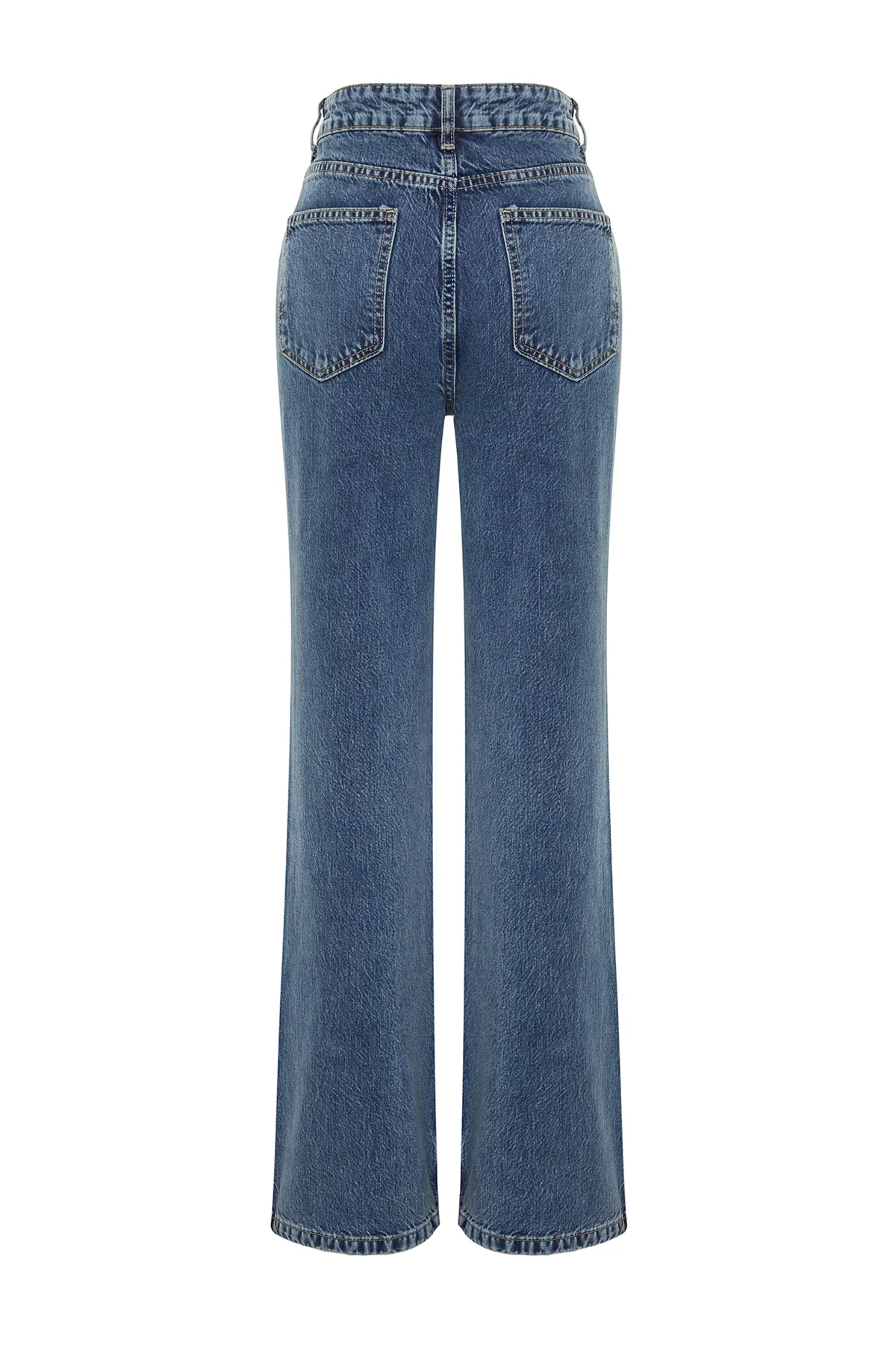 Trendyol Collection  Blaue Jeans mit hoher Taille und weitem Bein TWOSS24JE00018