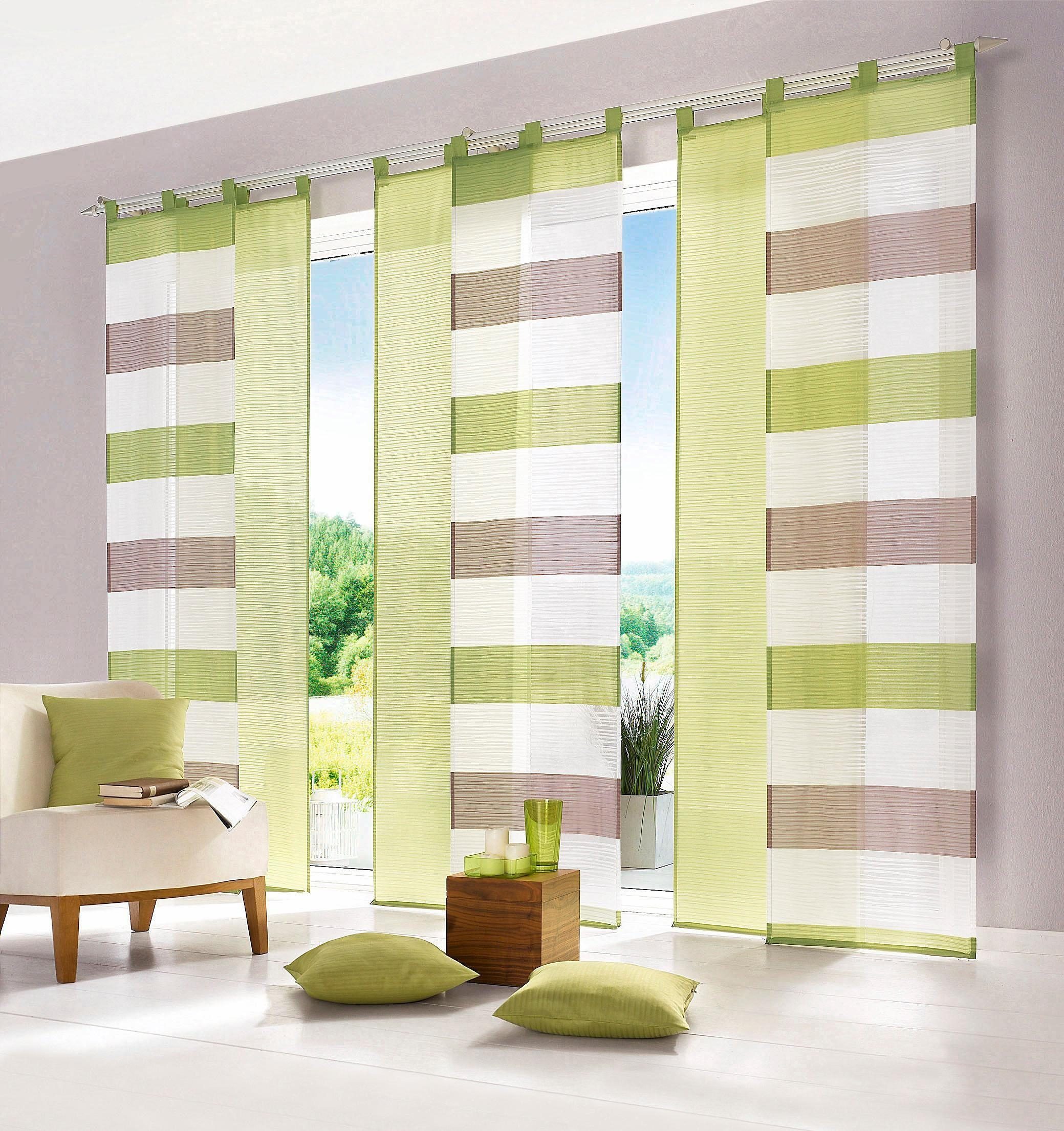 Schiebegardine Sarnia, HOME WOHNIDEEN, Klettband (1 St), halbtransparent, Voile, ohne Montagezubehör