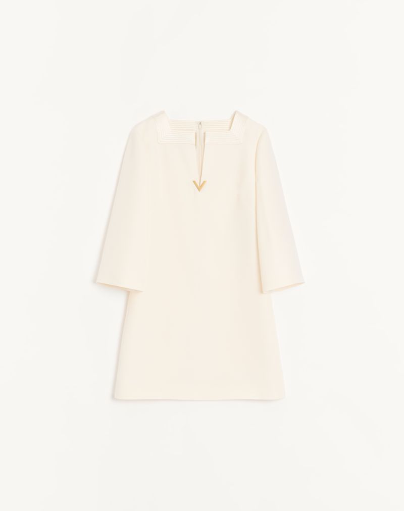 Vestido curto de crepe de alta costura