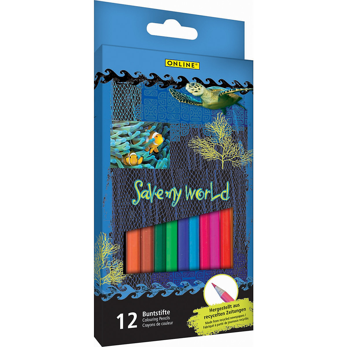Buntstifte Save My World, 12 Farben