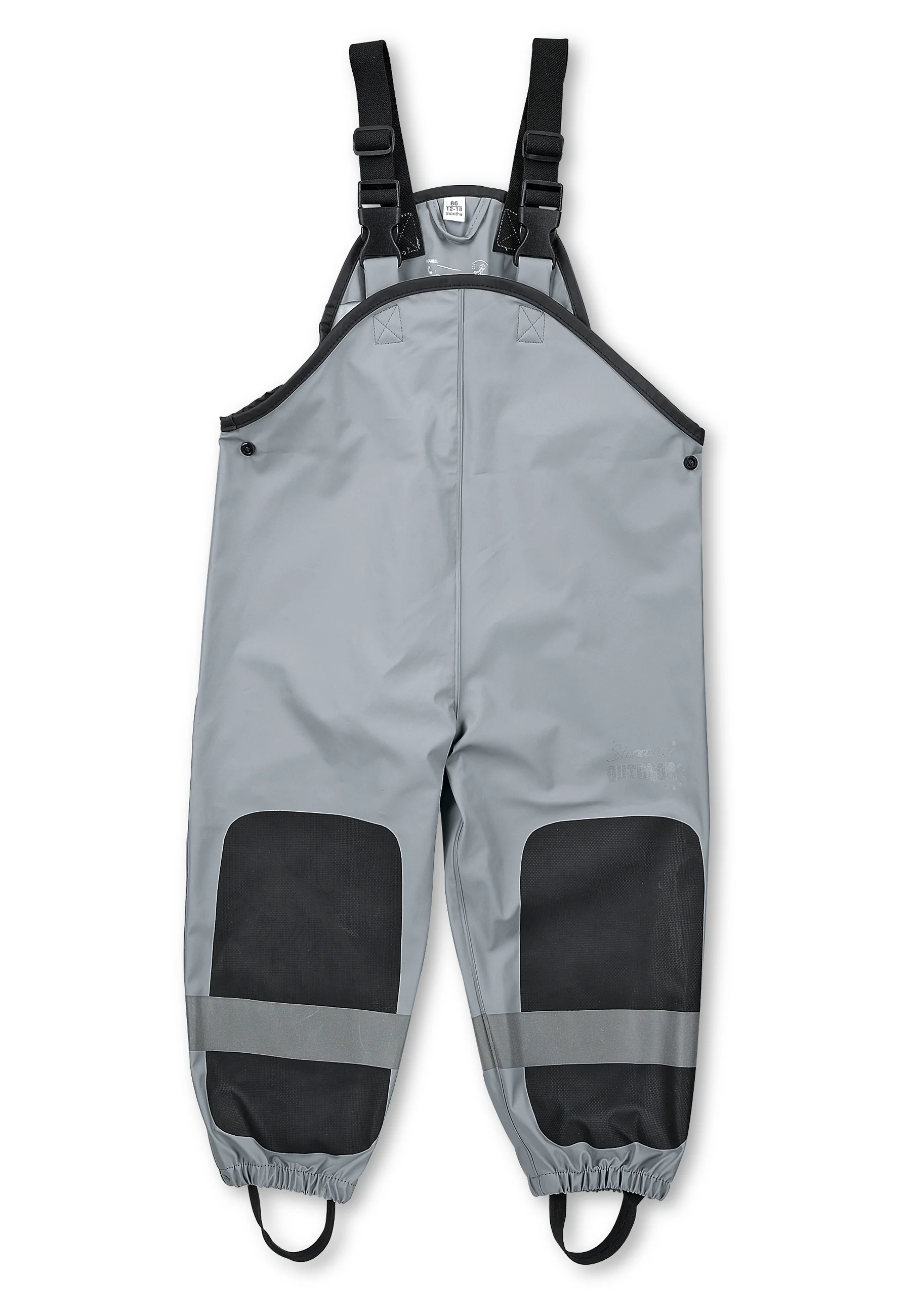 Funktions-Regenhose mit Trägern und Reflektoren